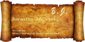 Barasits Jácint névjegykártya
